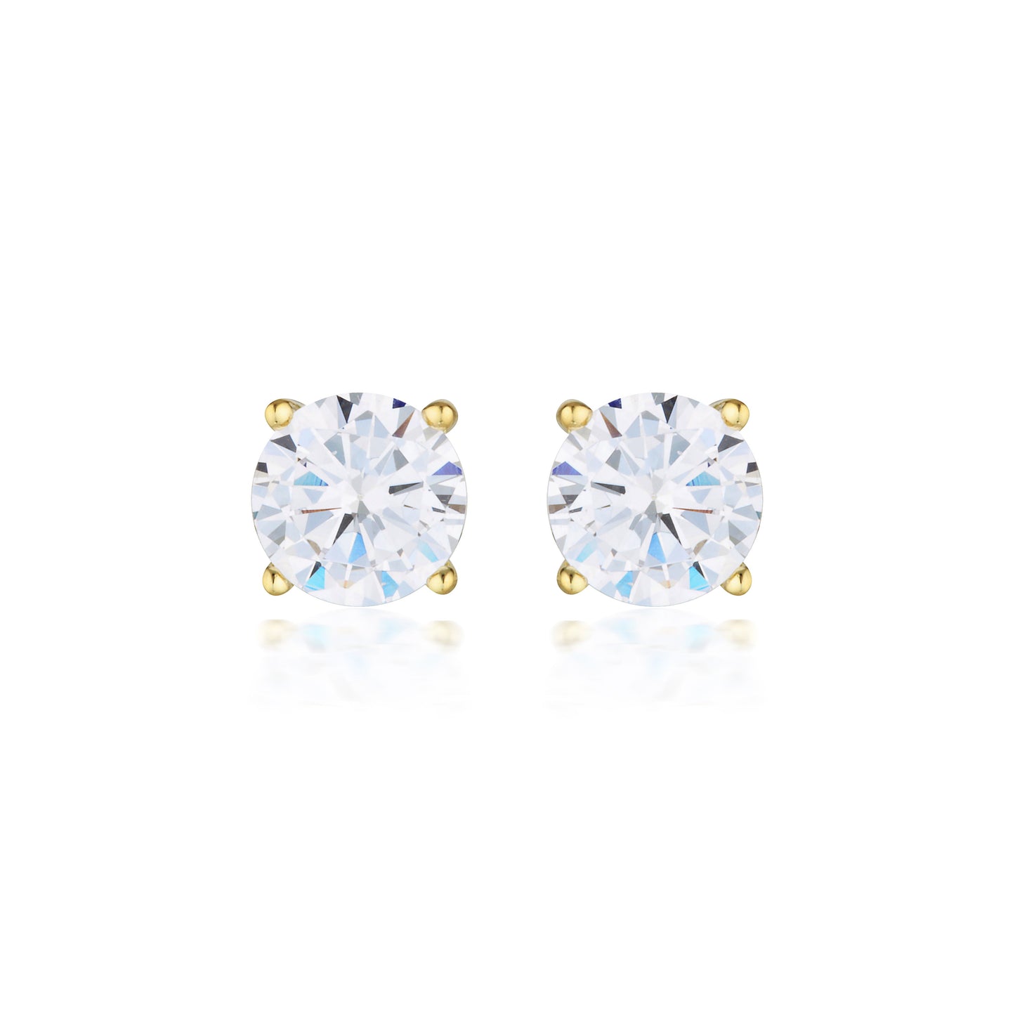 GEORGINI GOLD MOISSANITE STUDS 2TCW IN 9CT YELLOW GOLD
