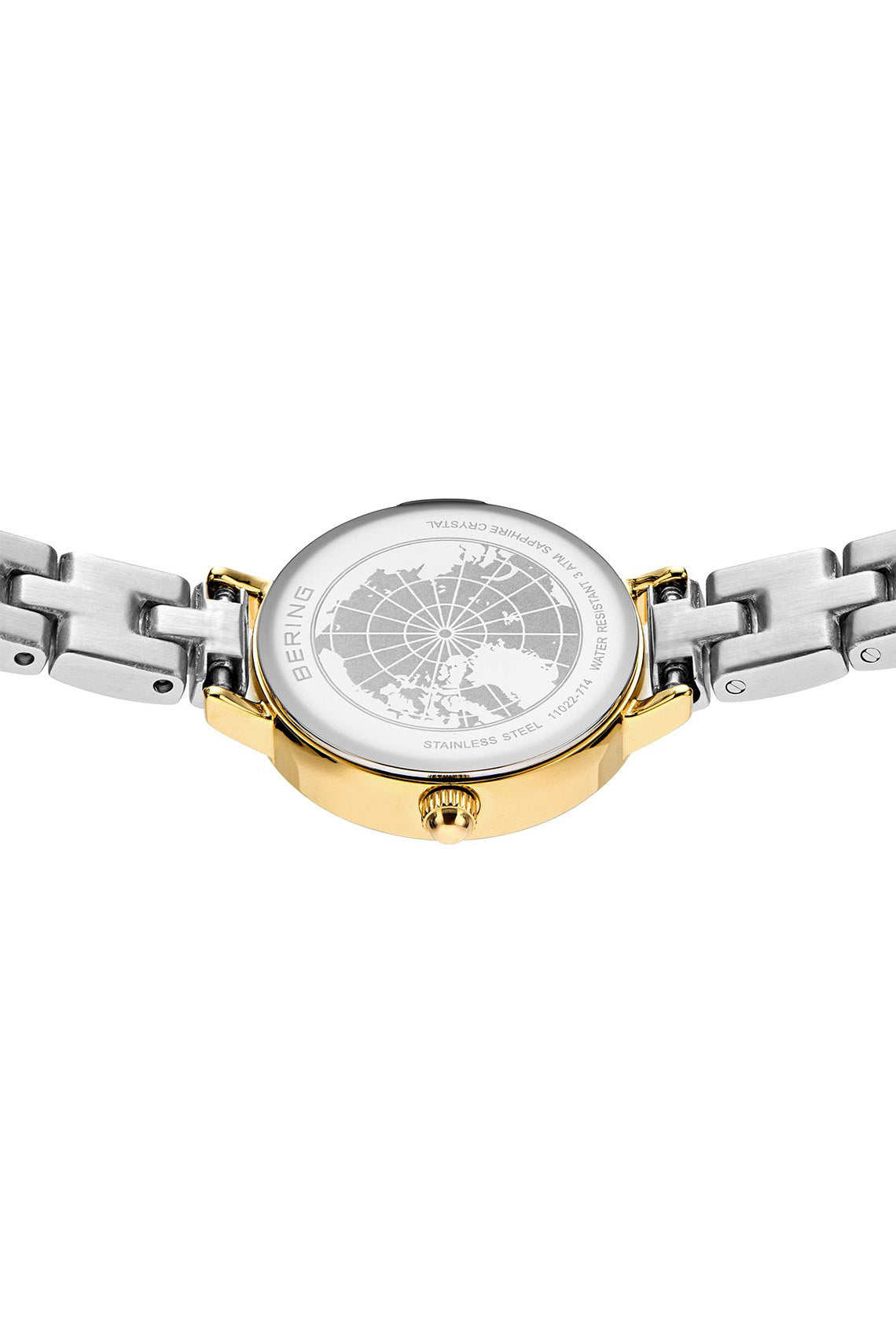 Bering Classic Ladies 26mm White Dial Two Tone Metal Strap Watch