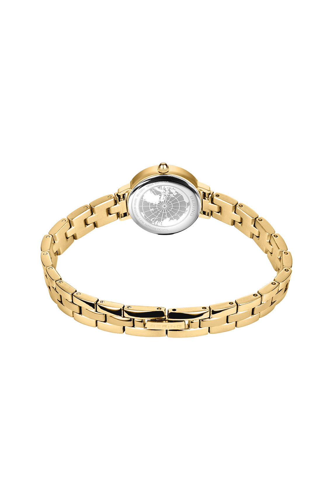 Bering Classic Ladies 26mm White Dial Gold Strap Watch