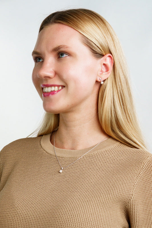 ADAGIO TOUCH OF SPARKLE PEARL NECKLACE SILVER