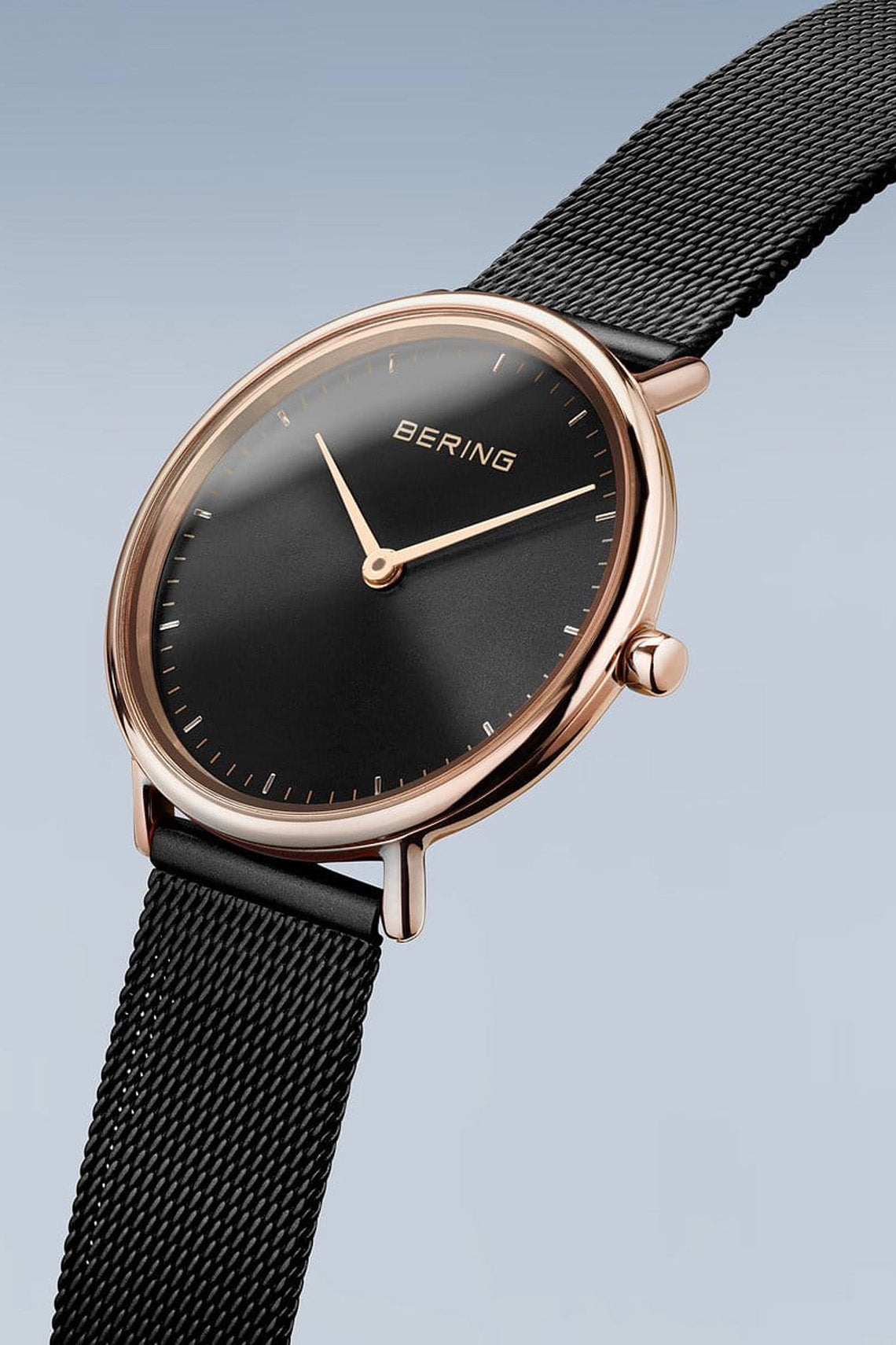 Bering Classic 27mm Ultra Slim Black Milanese Strap Watch