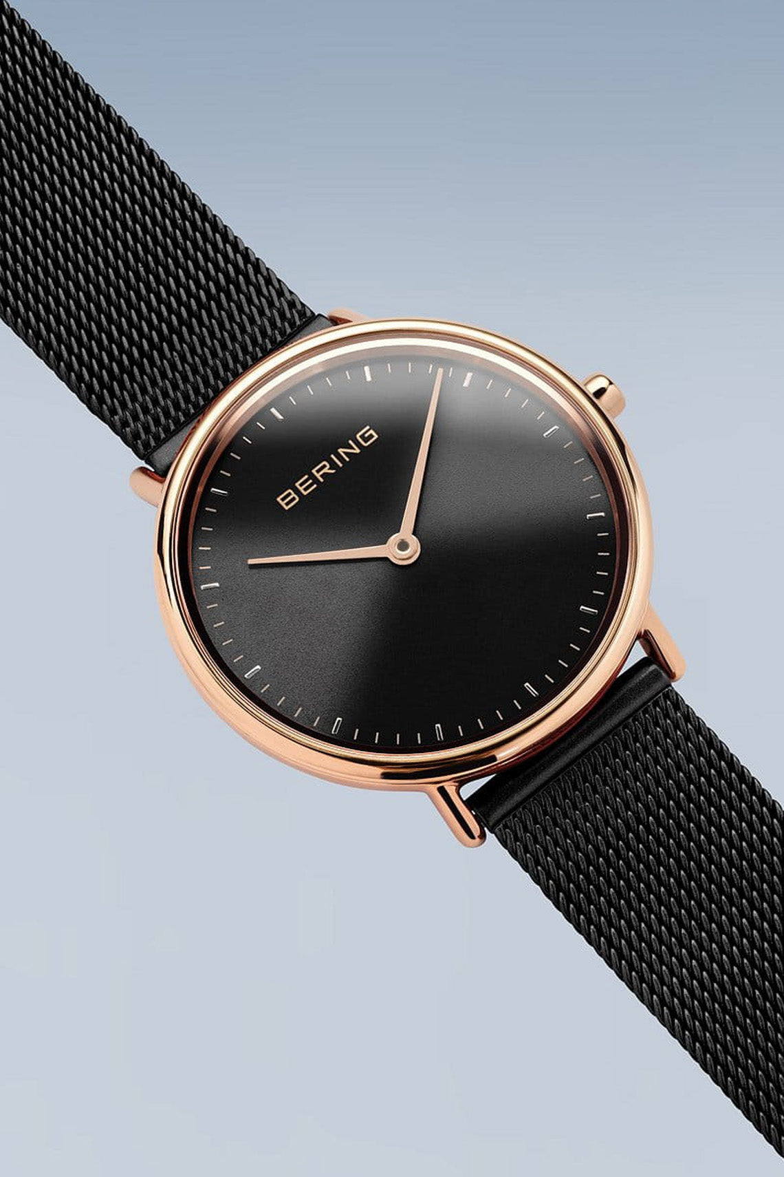 Bering Classic 27mm Ultra Slim Black Milanese Strap Watch