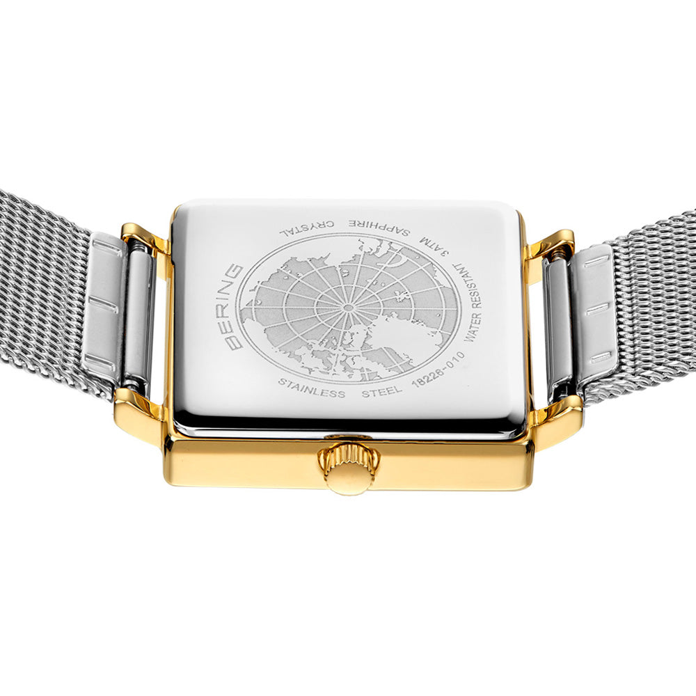 Bering Classic 26mm Polished Gold Case and Silver Strap Watch