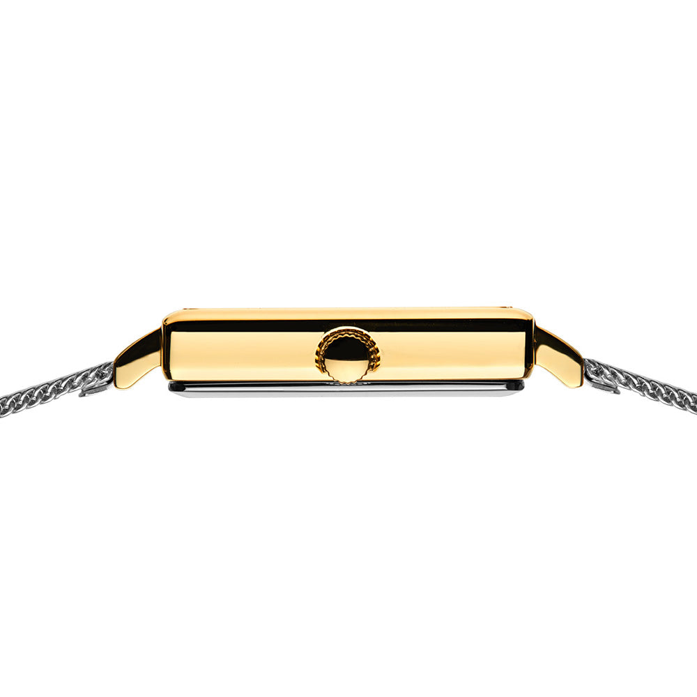 Bering Classic 26mm Polished Gold Case and Silver Strap Watch