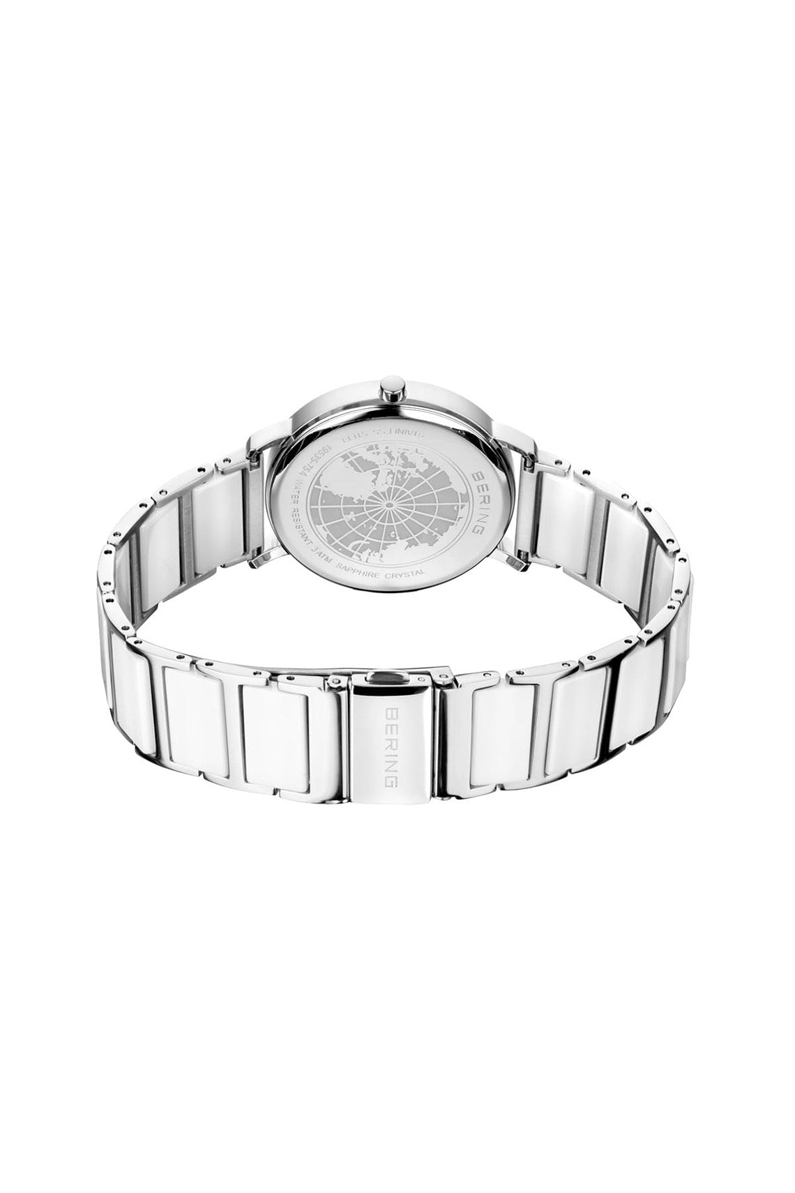 Bering Solar 41mm White Dial White Ceramic Strap Watch