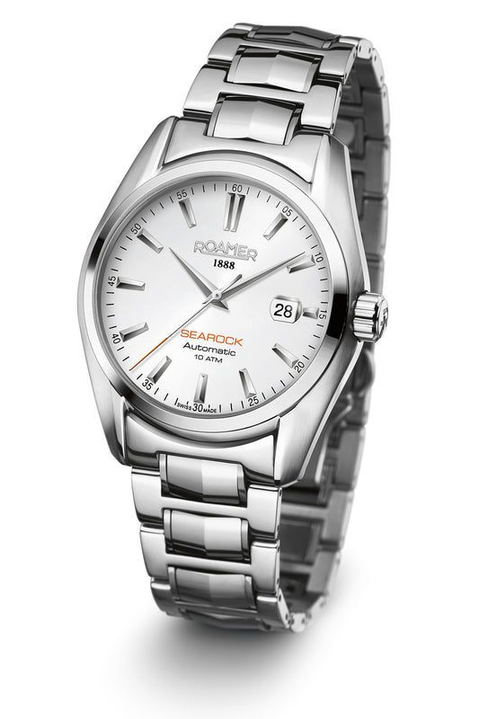 Roamer Searock 42mm White Dial Stainless Steel Strap Watch