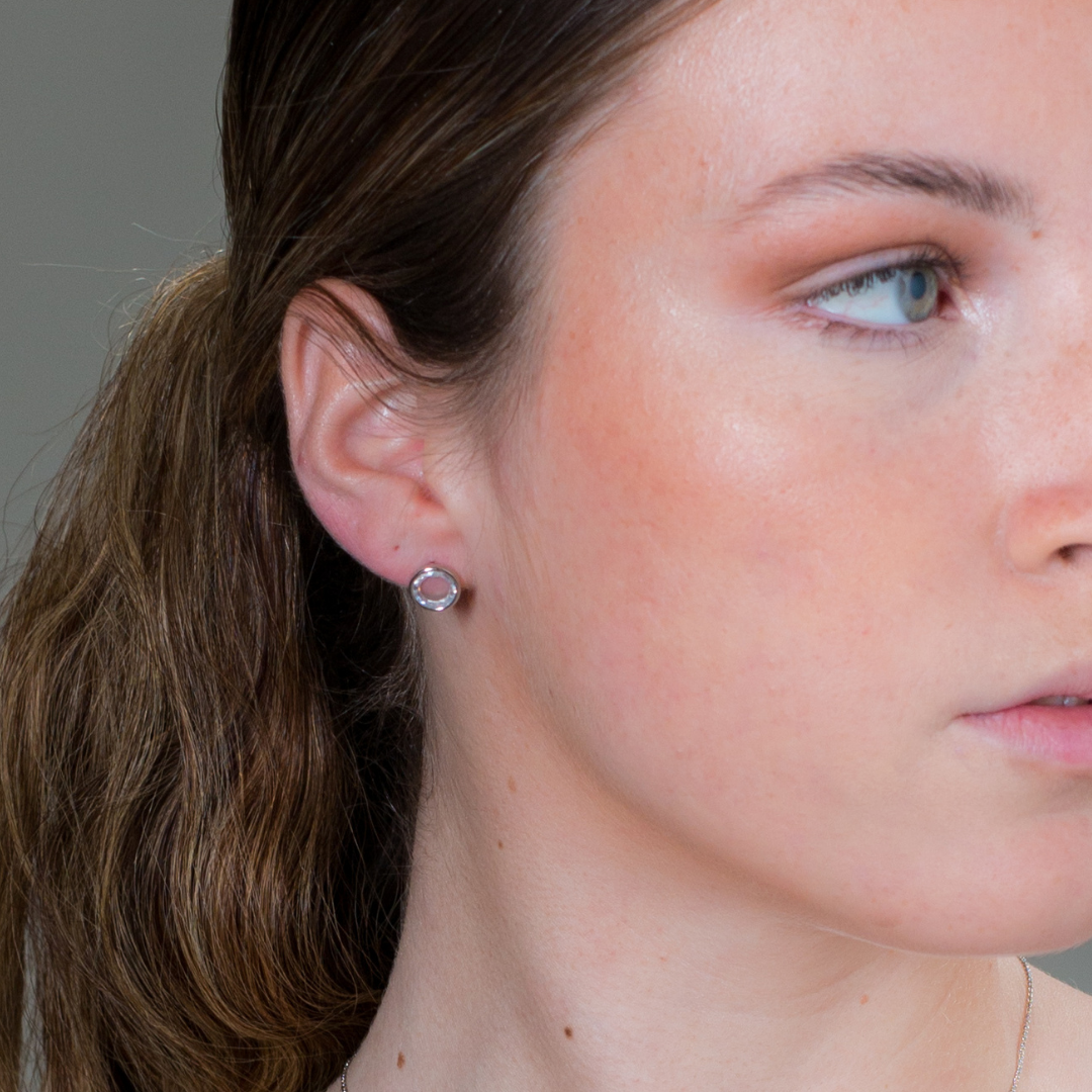 NOEL NIGHTS SLICED STONE EARRINGS SILVER