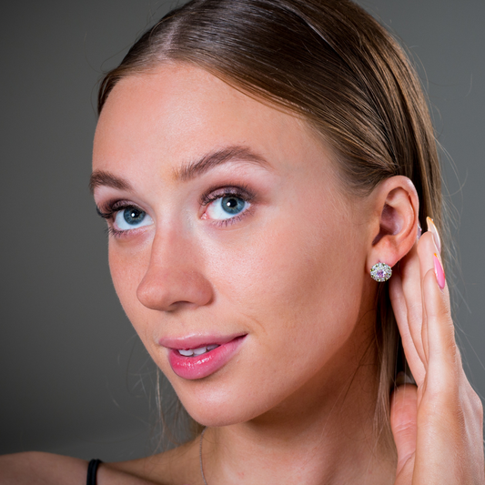 SUMMER SORBET BERRY BLOOM MULTI COLOURED EARRINGS SILVER
