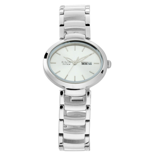 Titan Raga Viva Silver Metal Analogue Strap Watch for Women