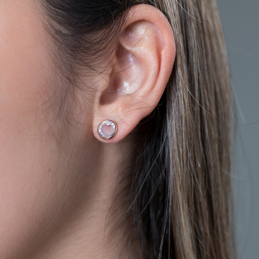 NOEL NIGHTS SLICED STONE EARRINGS ROSE GOLD