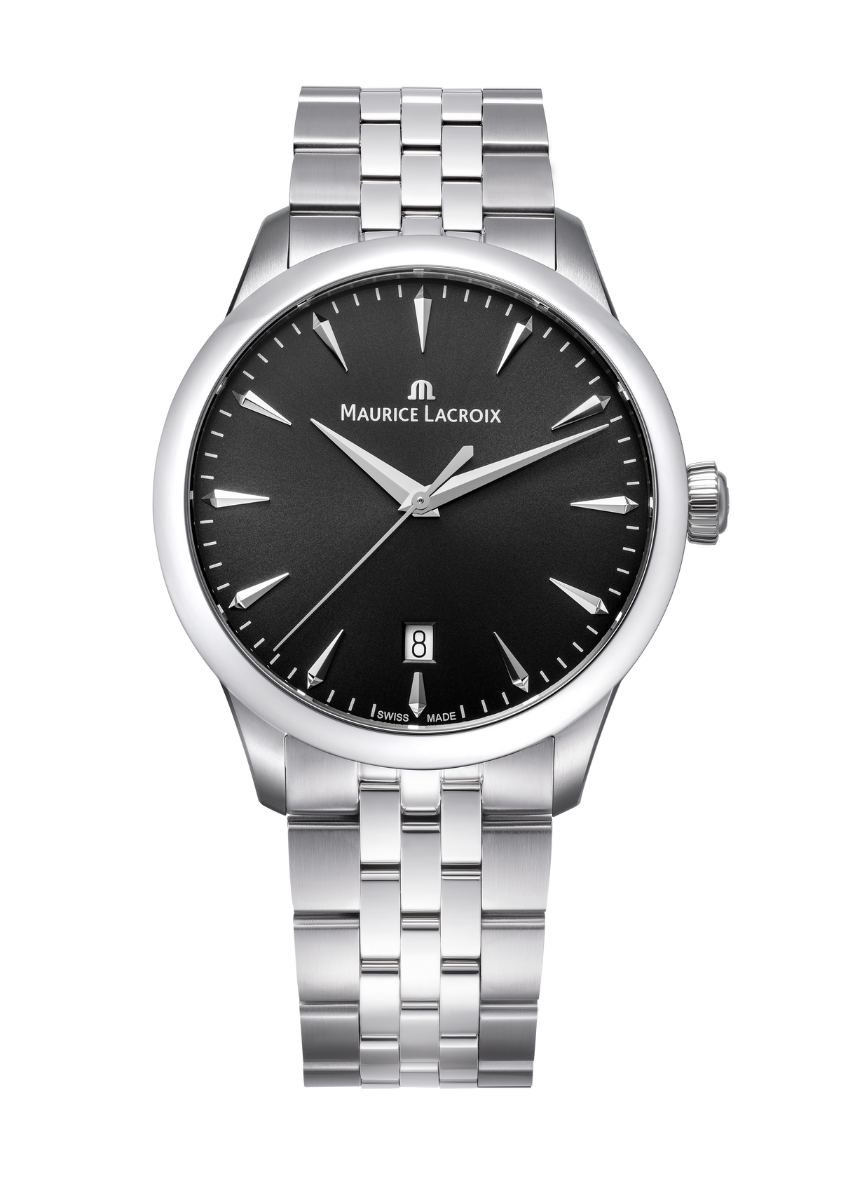 Maurice Lacroix 1975 Collection 39mm Black Dial Easy Change Stainless Steel Strap Watch