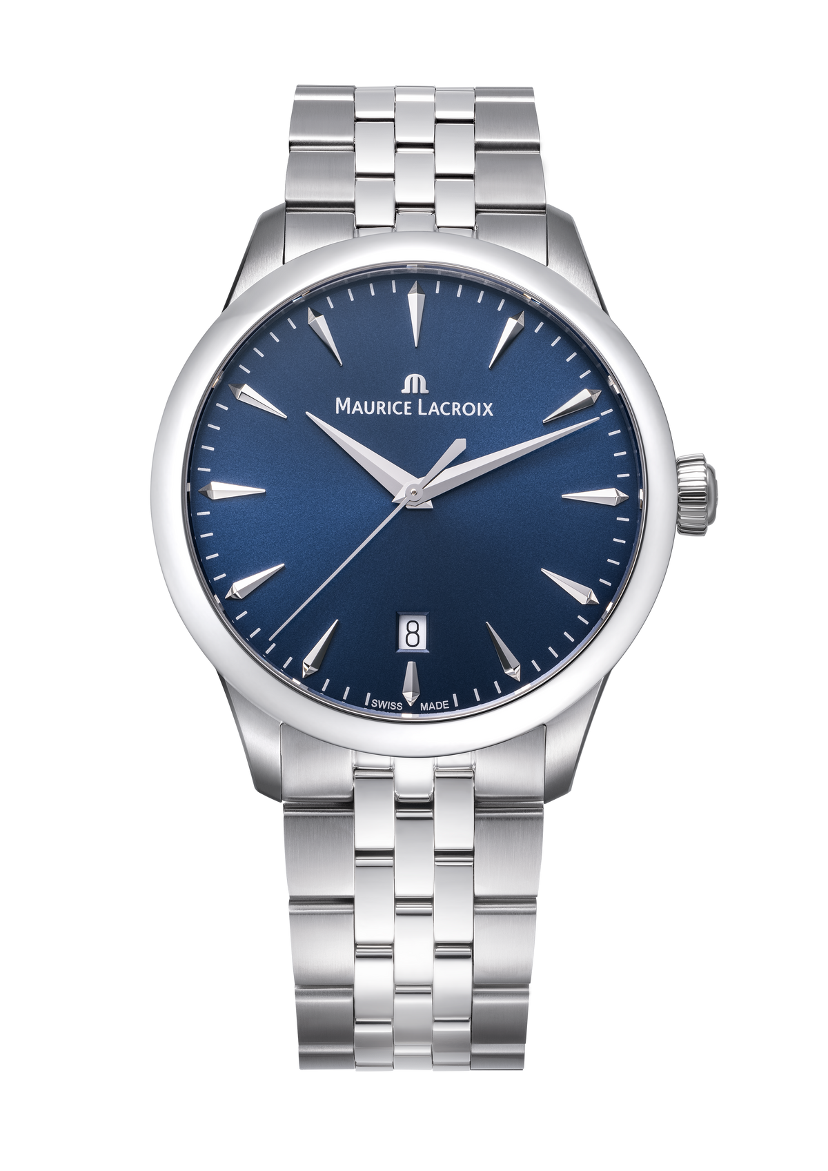 Maurice Lacroix 1975 Collection 39mm Blue Dial Easy Change Stainless Steel Strap Watch
