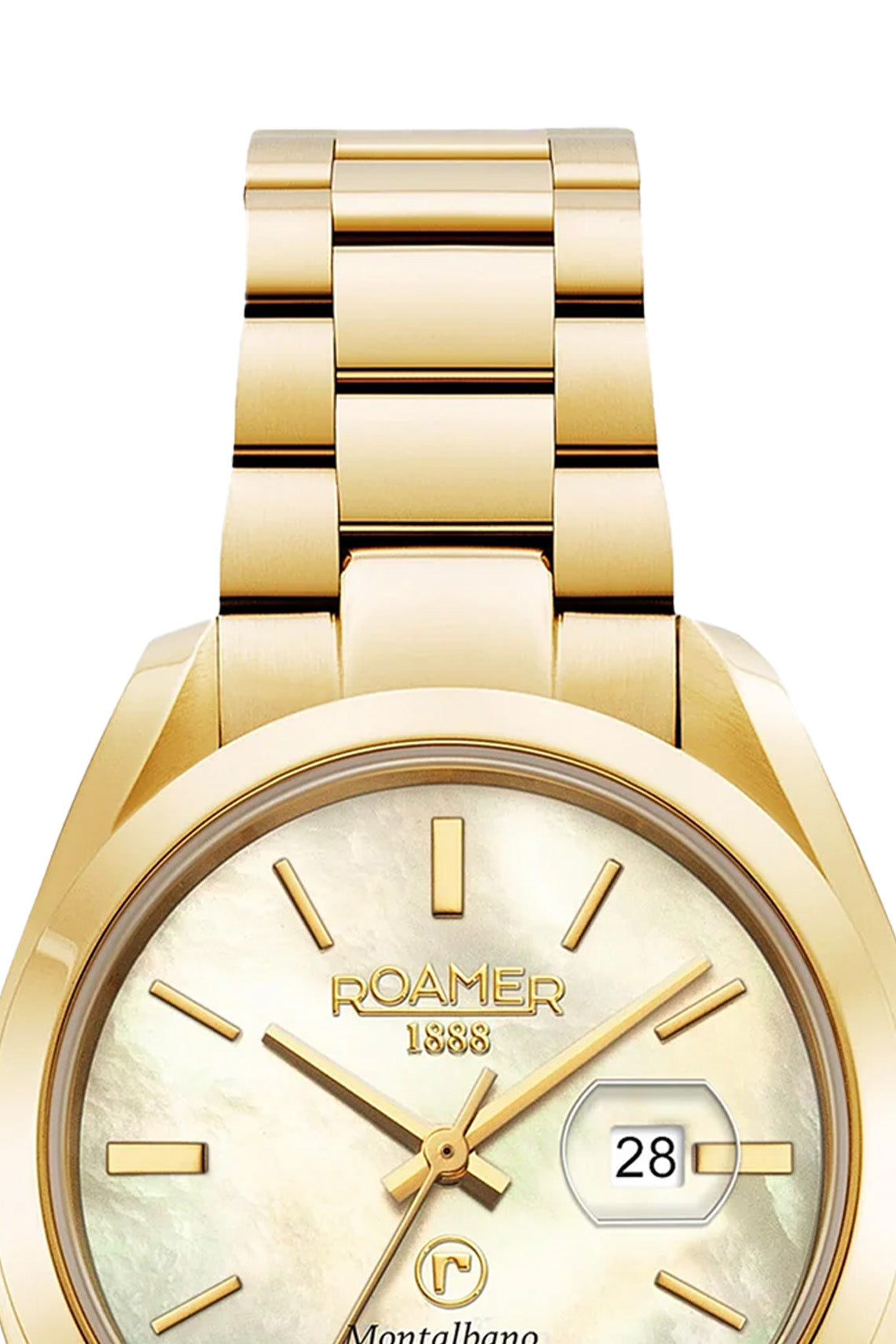 Roamer Montalbano Ladies 31mm Mother of Pearl Dial Gold Stainless Steel Strap Watch
