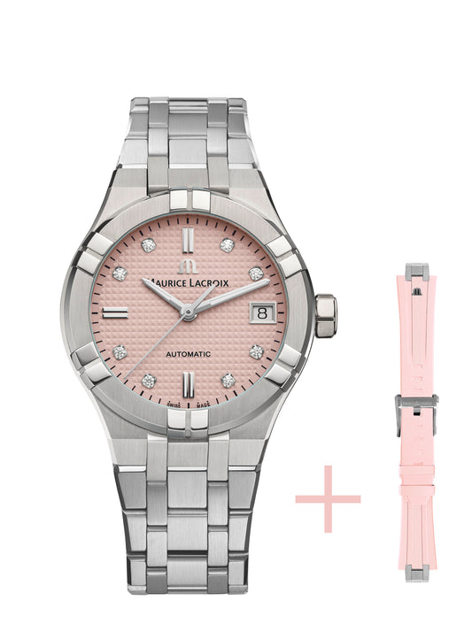 Maurice Lacroix Swiss Made AIKON Automatic Limited Summer Edition 35mm Dual Strap Watch