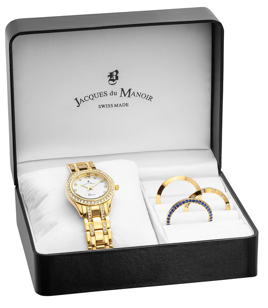 Jacques Du Manoir Swiss Royal 30mm Stainless Steel Strap Gift Box Watch