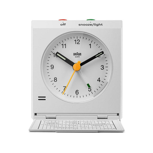Braun White Classic Travel Analogue Alarm Clock