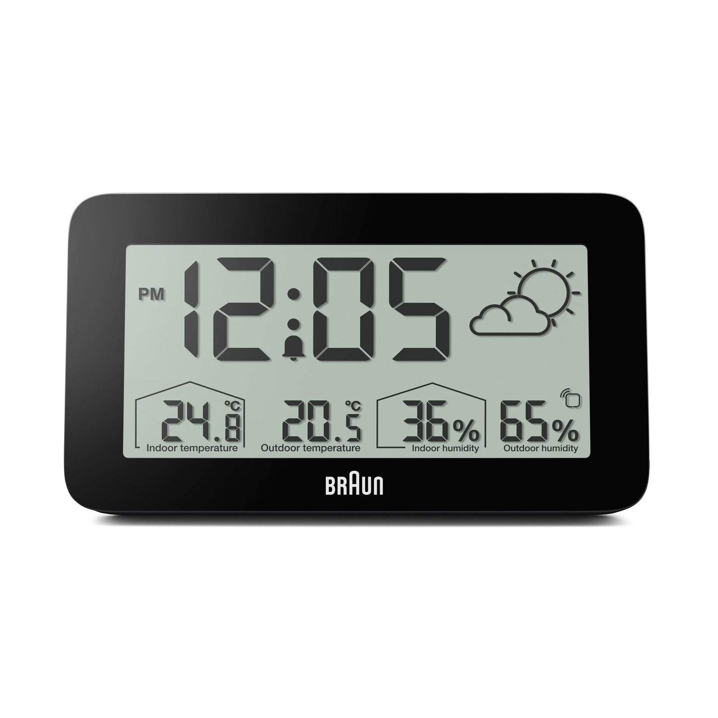 Braun Digital Weather Station Clock Black