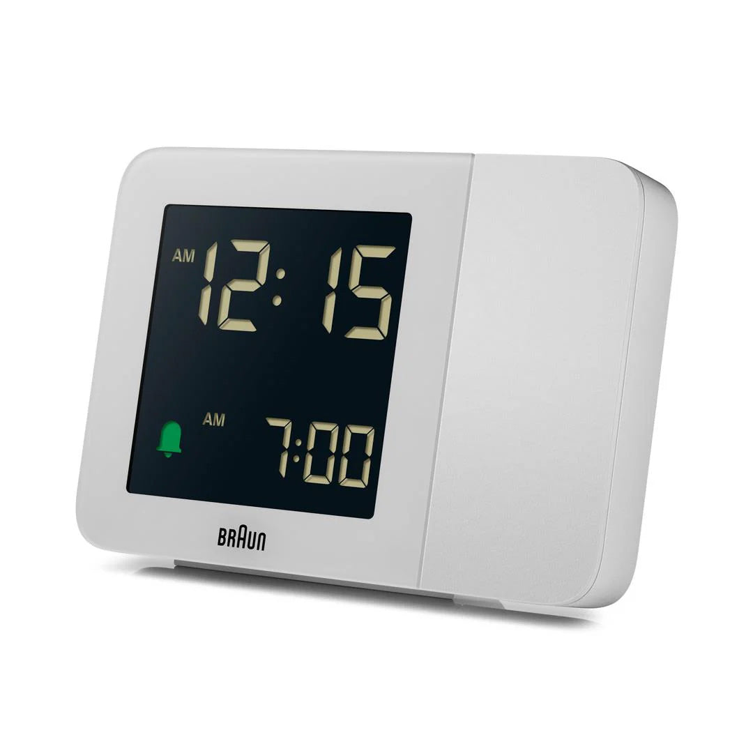 Braun White Digital Projection Alarm Clock