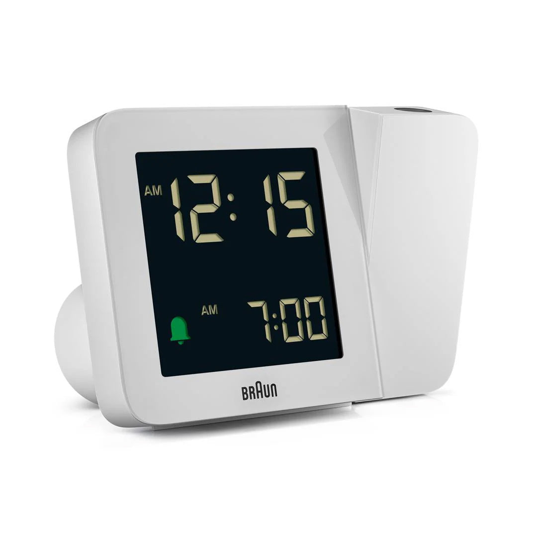 Braun White Digital Projection Alarm Clock