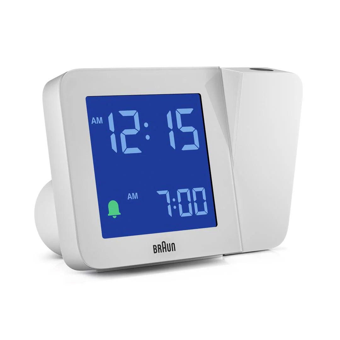 Braun White Digital Projection Alarm Clock