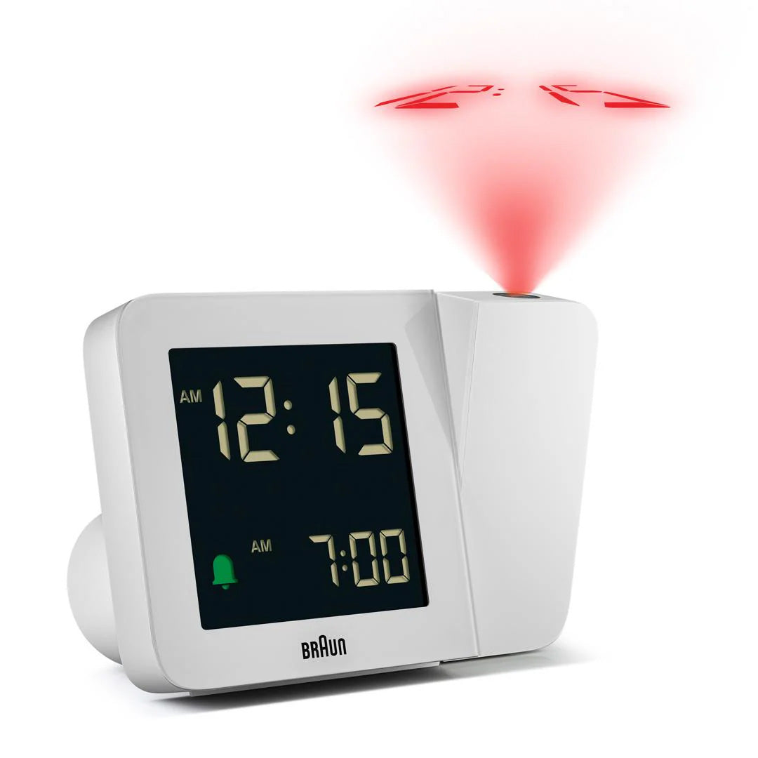 Braun White Digital Projection Alarm Clock