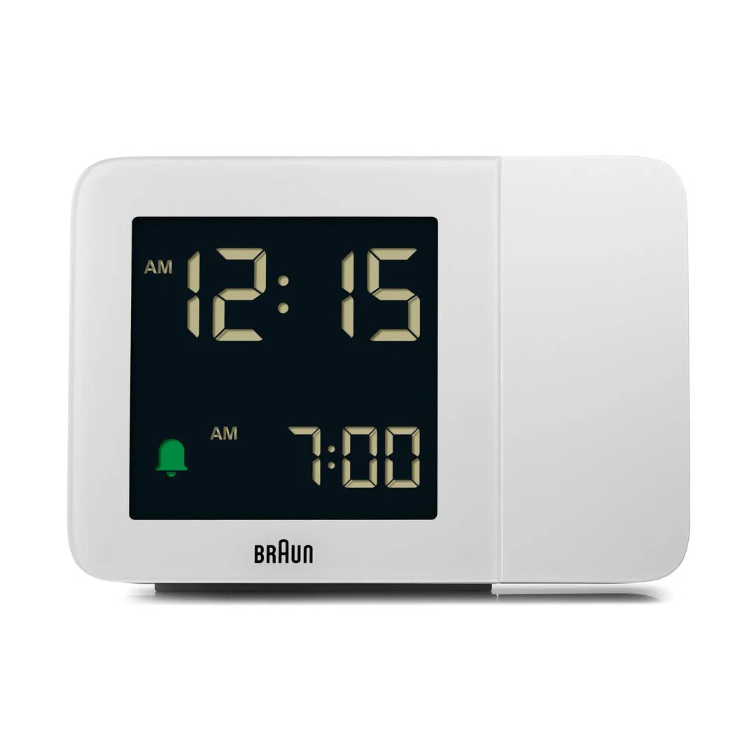 Braun White Digital Projection Alarm Clock