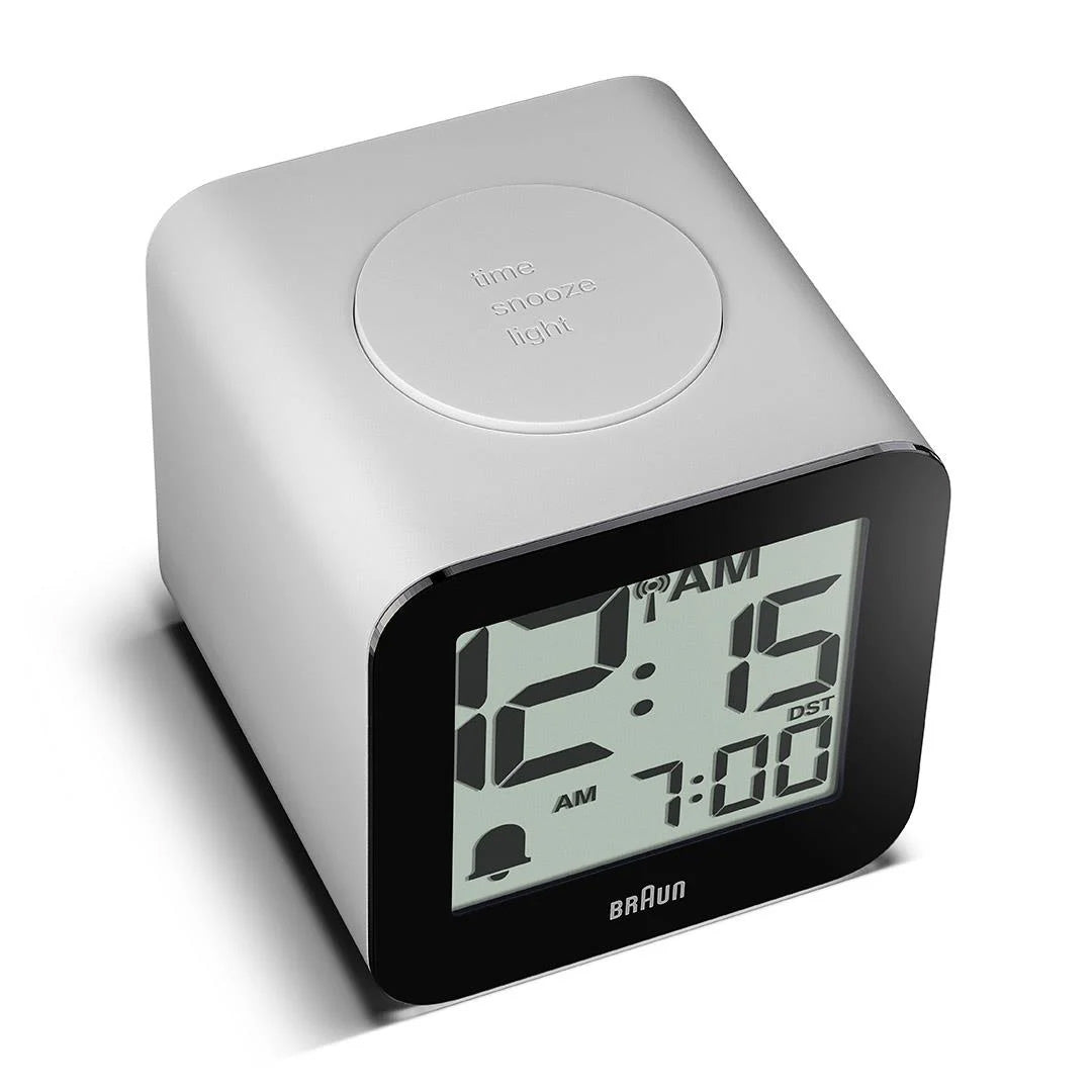 Braun White Time Speaking Digital Alarm Clock