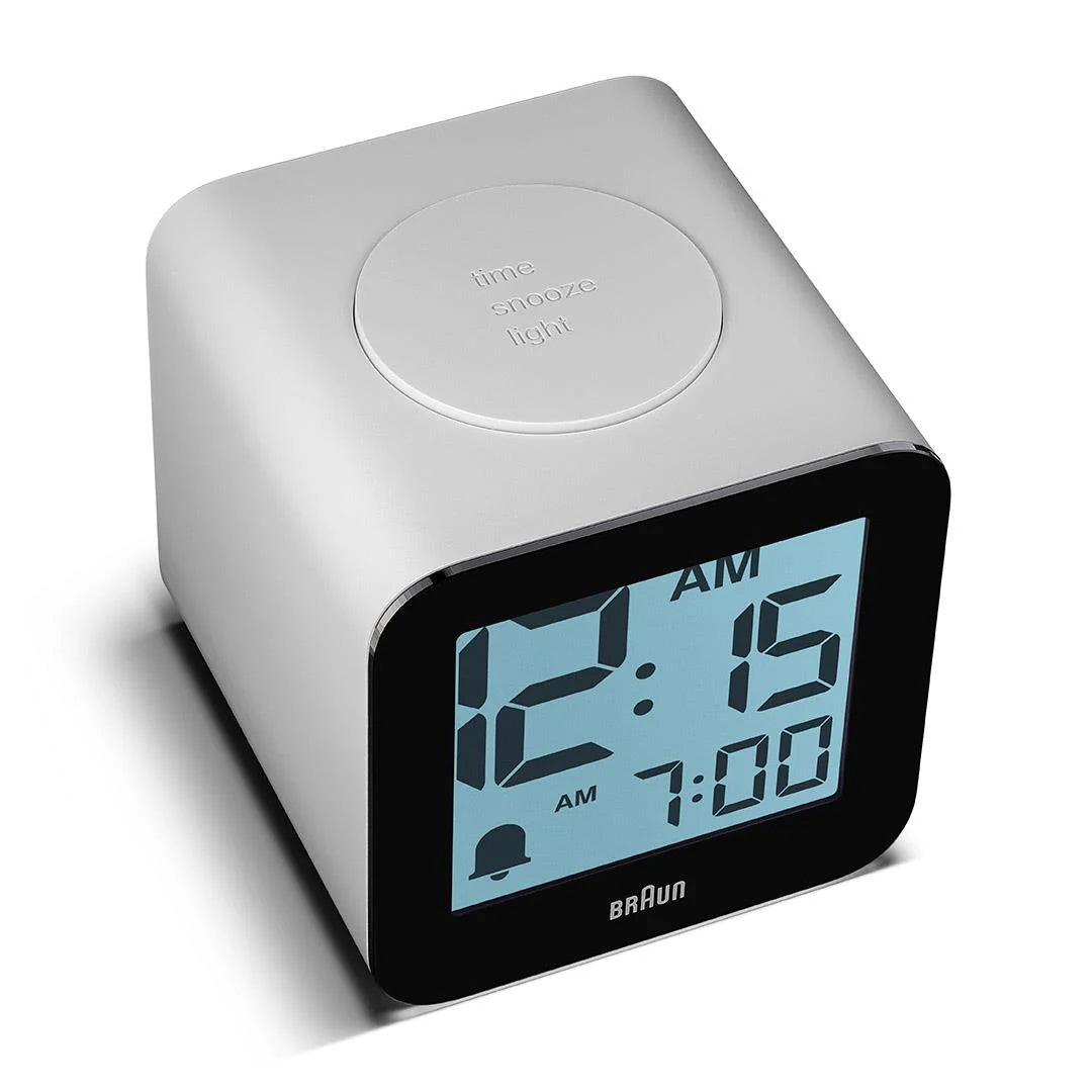 Braun White Time Speaking Digital Alarm Clock