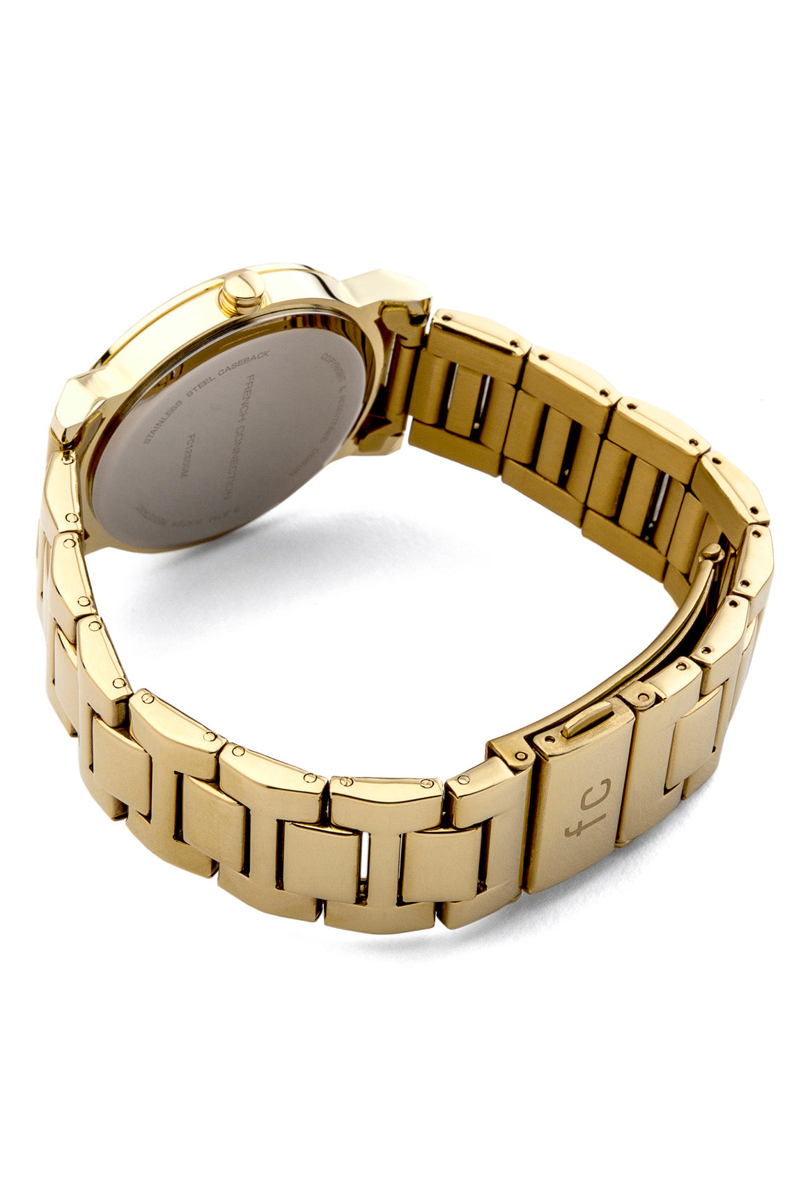 French Connection Catherine Diamond 34mm Mother of Pearl Dial Gold Strap Watch