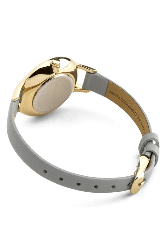 French Connection Daisy Petite 32mm Silver Dial Grey Leather Strap Watch