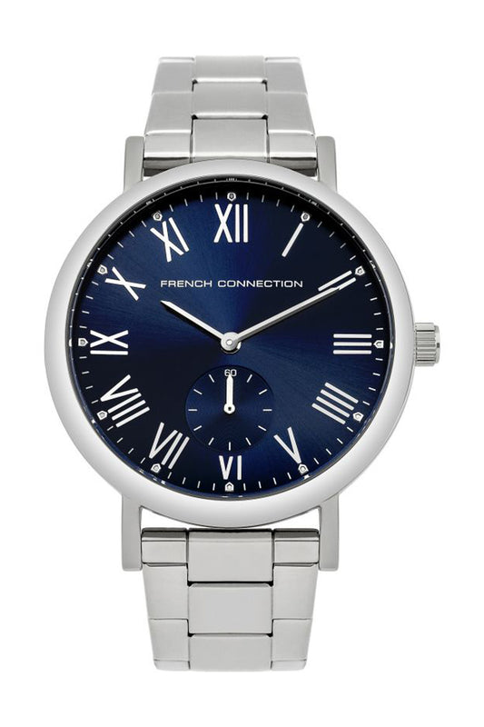 French Connection Harley Classic 42mm Blue Dial Stainless Steel Strap Watch