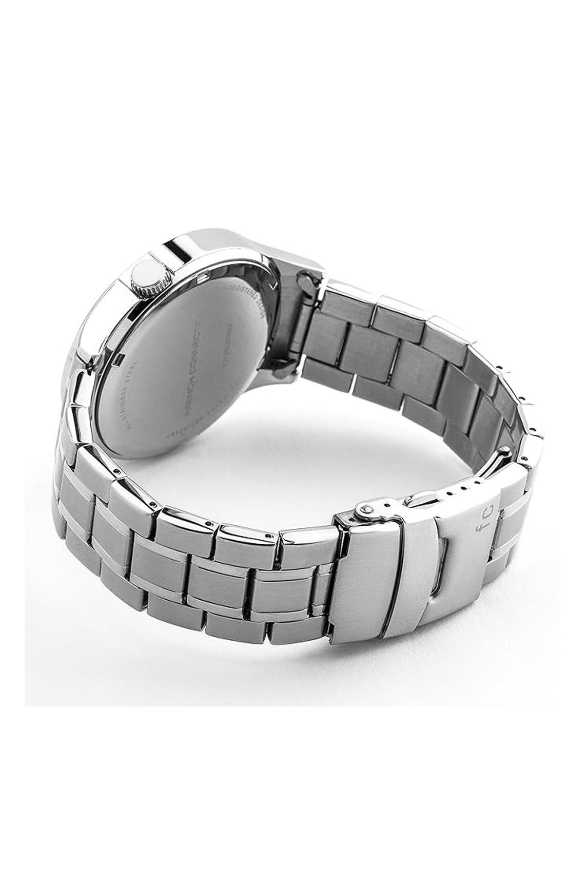 French Connection Cromwell 42mm Black Dial Silver Stainless Strap Watch