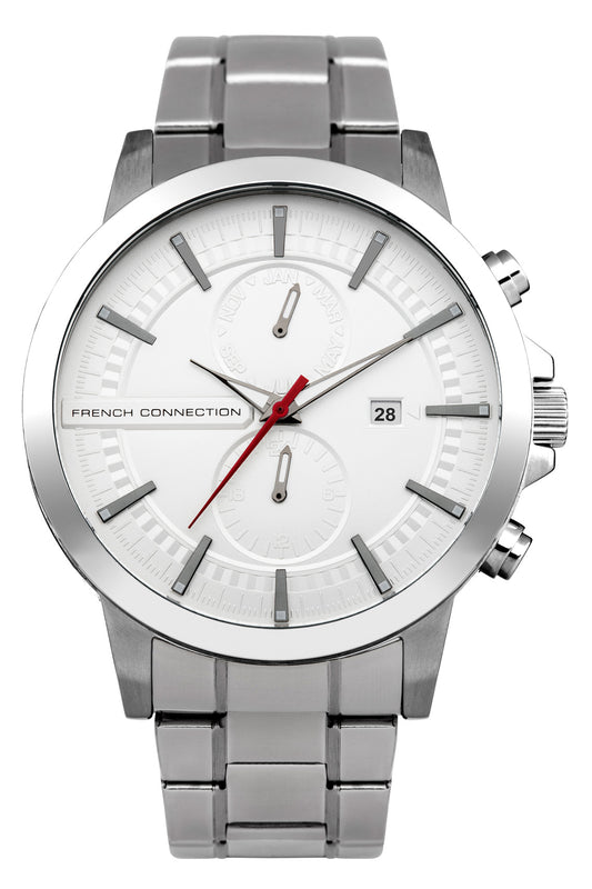 French Connection Regent 42mm Blue Dial Stainless Steel Strap Watch