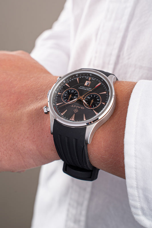 Gant Spencer 43mm Grey Dial and Black Rubber Strap Watch