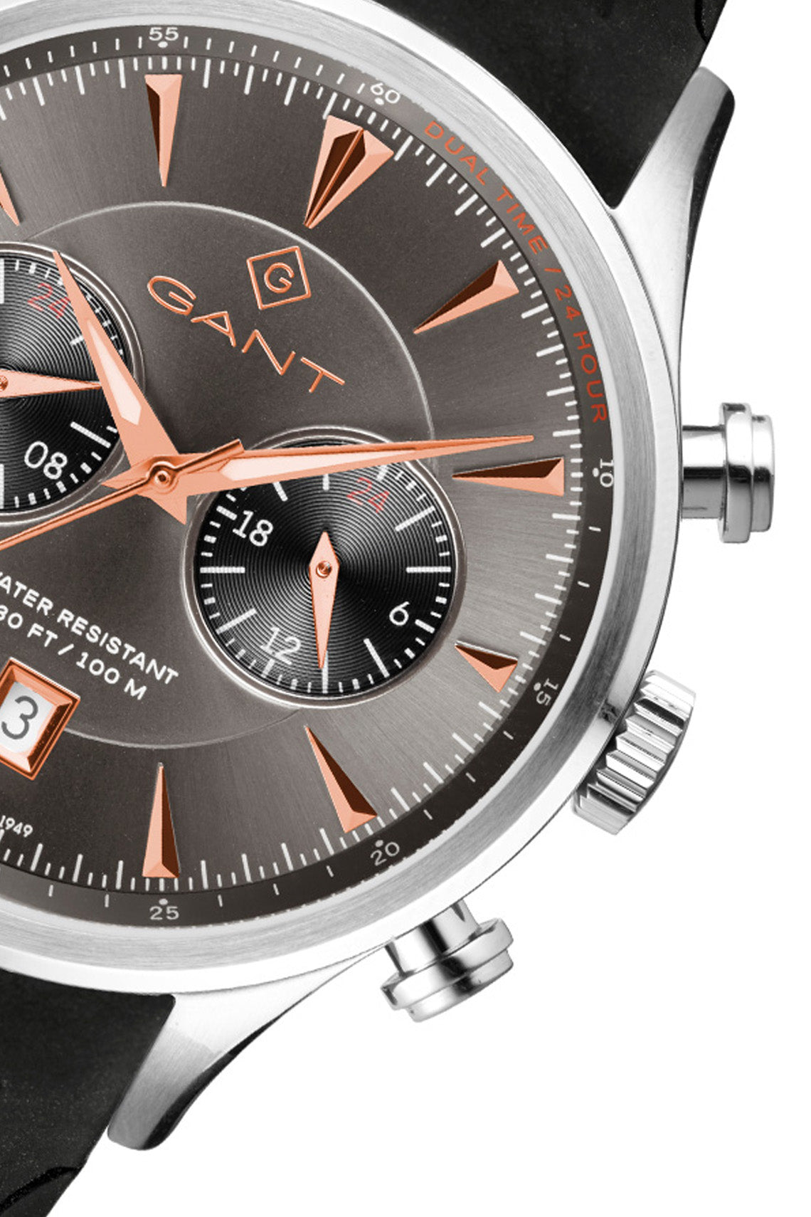 Gant Spencer 43mm Grey Dial and Black Rubber Strap Watch