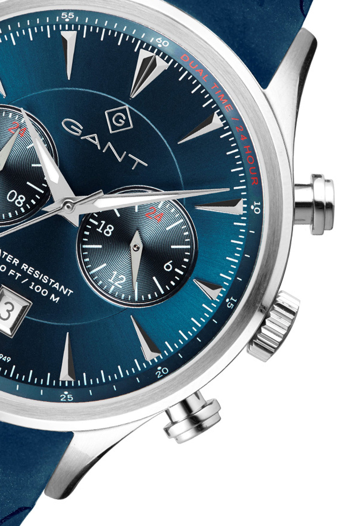 Gant Spencer 43mm Blue Dial Blue Rubber Strap Watch