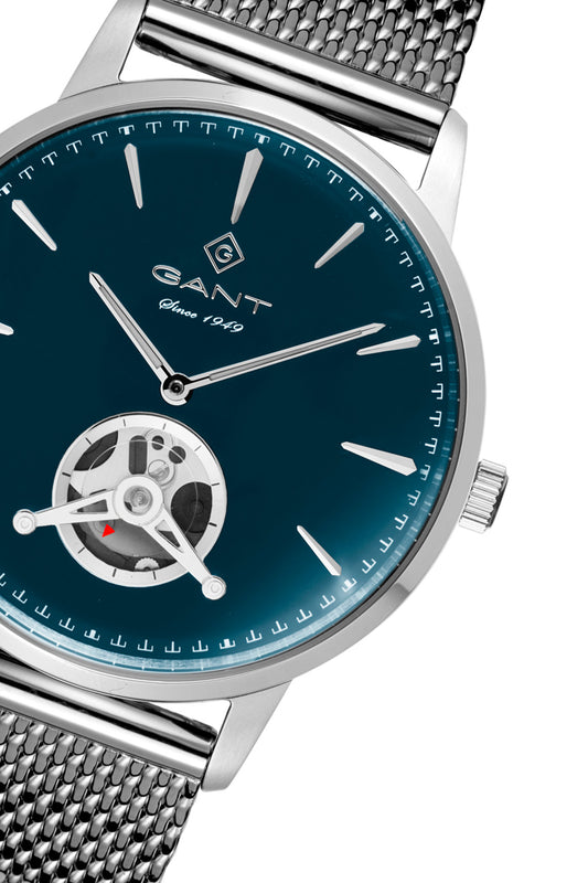 Gant Hempstead 43mm Blue Dial Silver Mesh Strap Watch