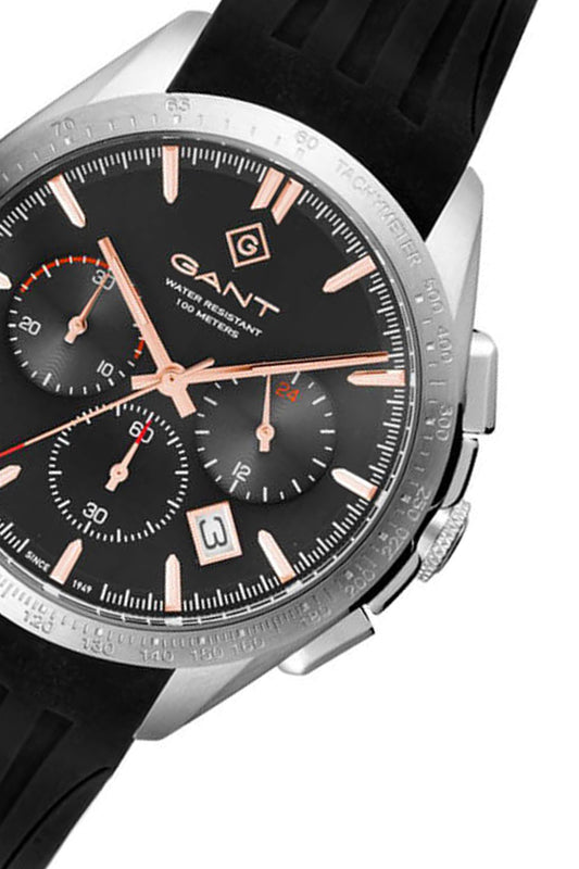 Gant Mammondsport 44mm Grey Dial Black Rubber Strap Watch