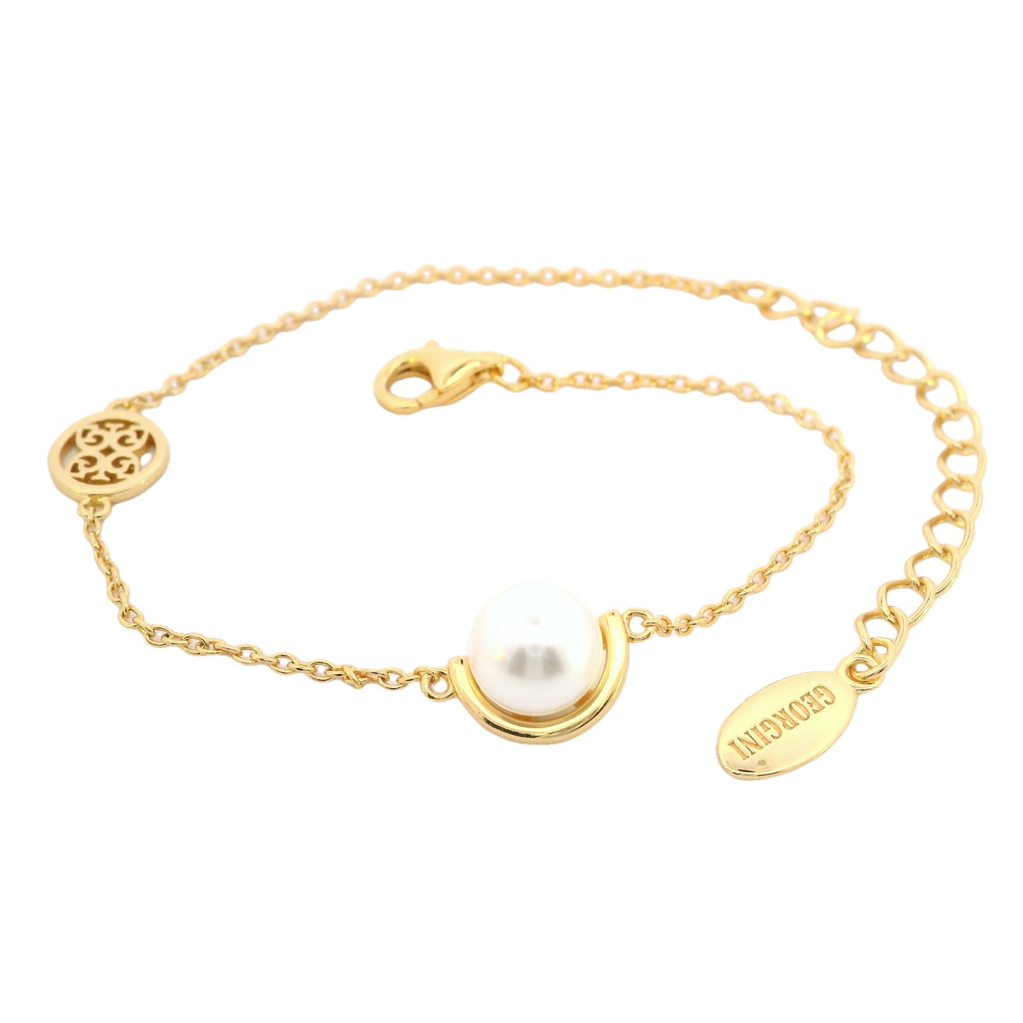 ADAGIO CRESCENT NINE-2-FIVE PEARL BRACELET GOLD 15CM +4CM