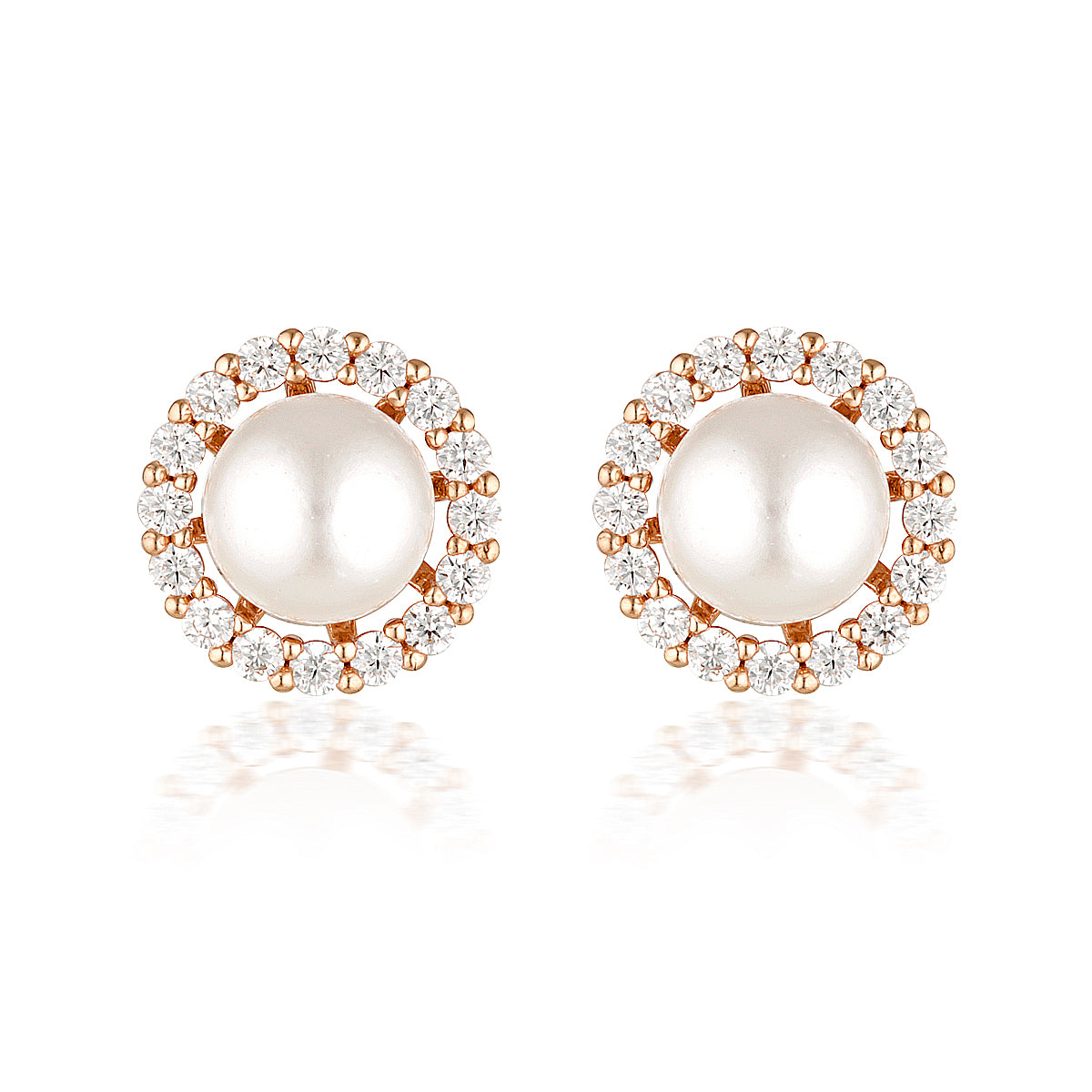 NOEL NIGHTS ESTEEM PEARL EARRINGS ROSE GOLD