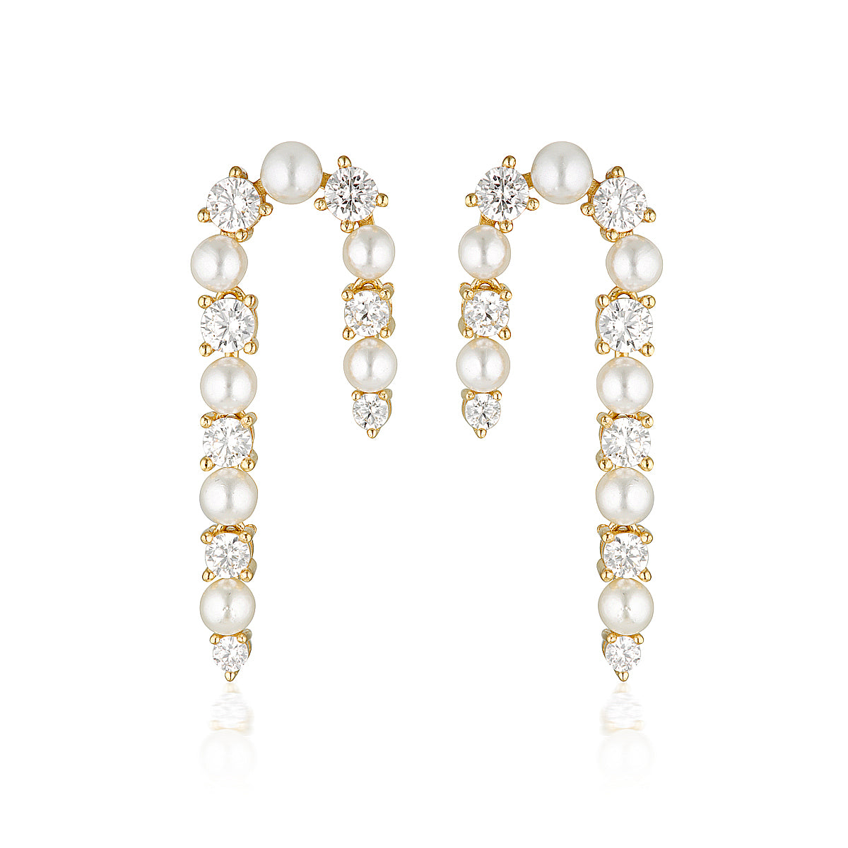 NOEL NIGHTS CANDY CANE PEARL EARRINGS GOLD