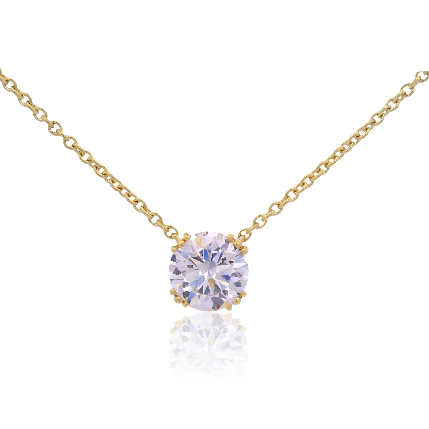 GEORGINI ELEGANT ESSENTIALS 6.5MM ROUND HIDDEN HALO PENDANT GOLD
