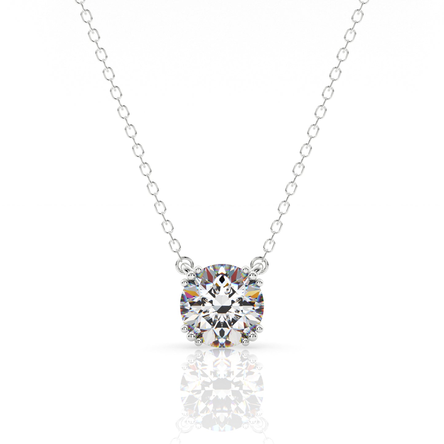 GEORGINI ELEGANT ESSENTIALS 6.5MM ROUND HIDDEN HALO PENDANT SILVER
