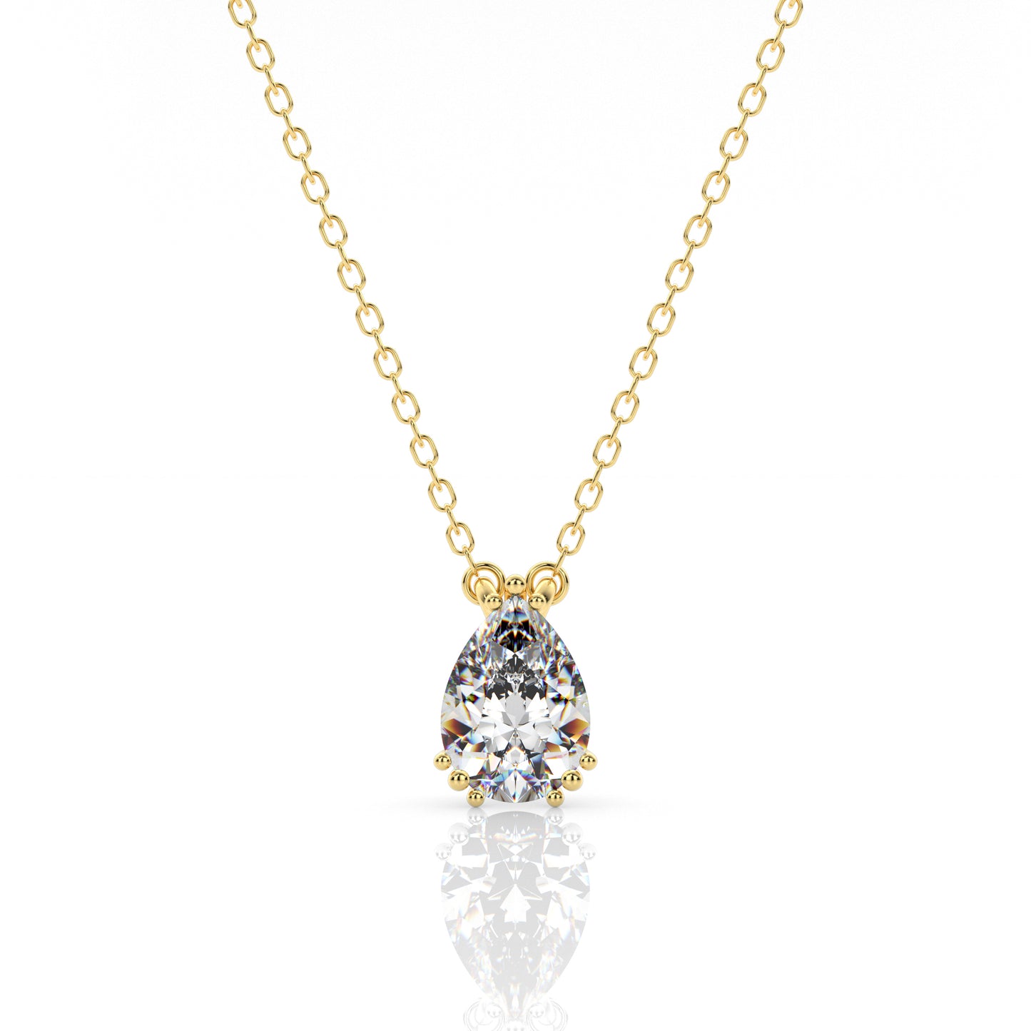 GEORGINI ELEGANT ESSENTIALS 7MM PEAR CUT HIDDEN HALO PENDANT GOLD