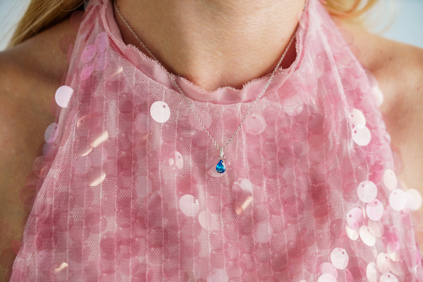 GEORGINI WISTERIA PENDANT BLUE TOPAZ CZ SILVER