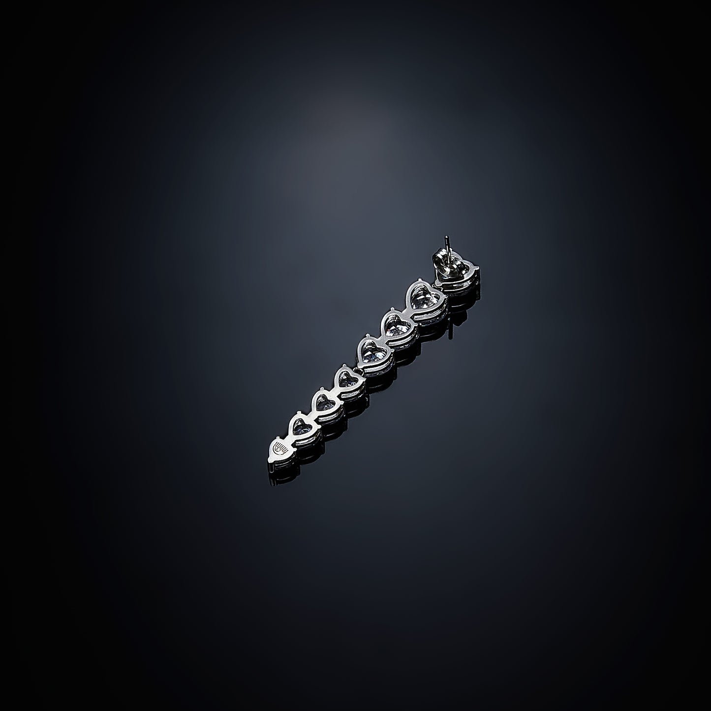 Chiara Ferragni Infinity Love Silver and White Heart Cubic Zirconia Earring (Single Earring Only)