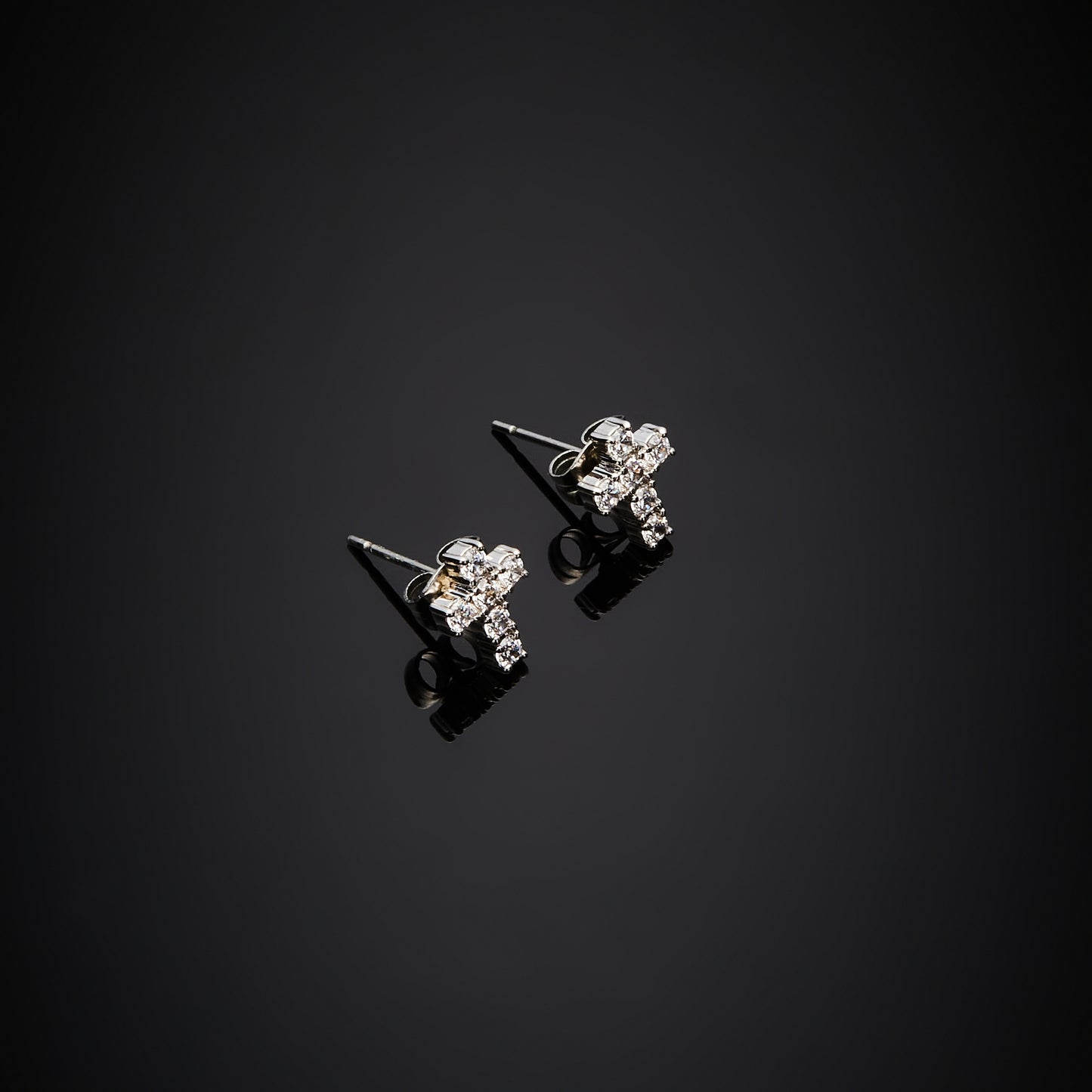 Chiara Ferragni Croci White Zirconia Bold Cross Stud Earrings