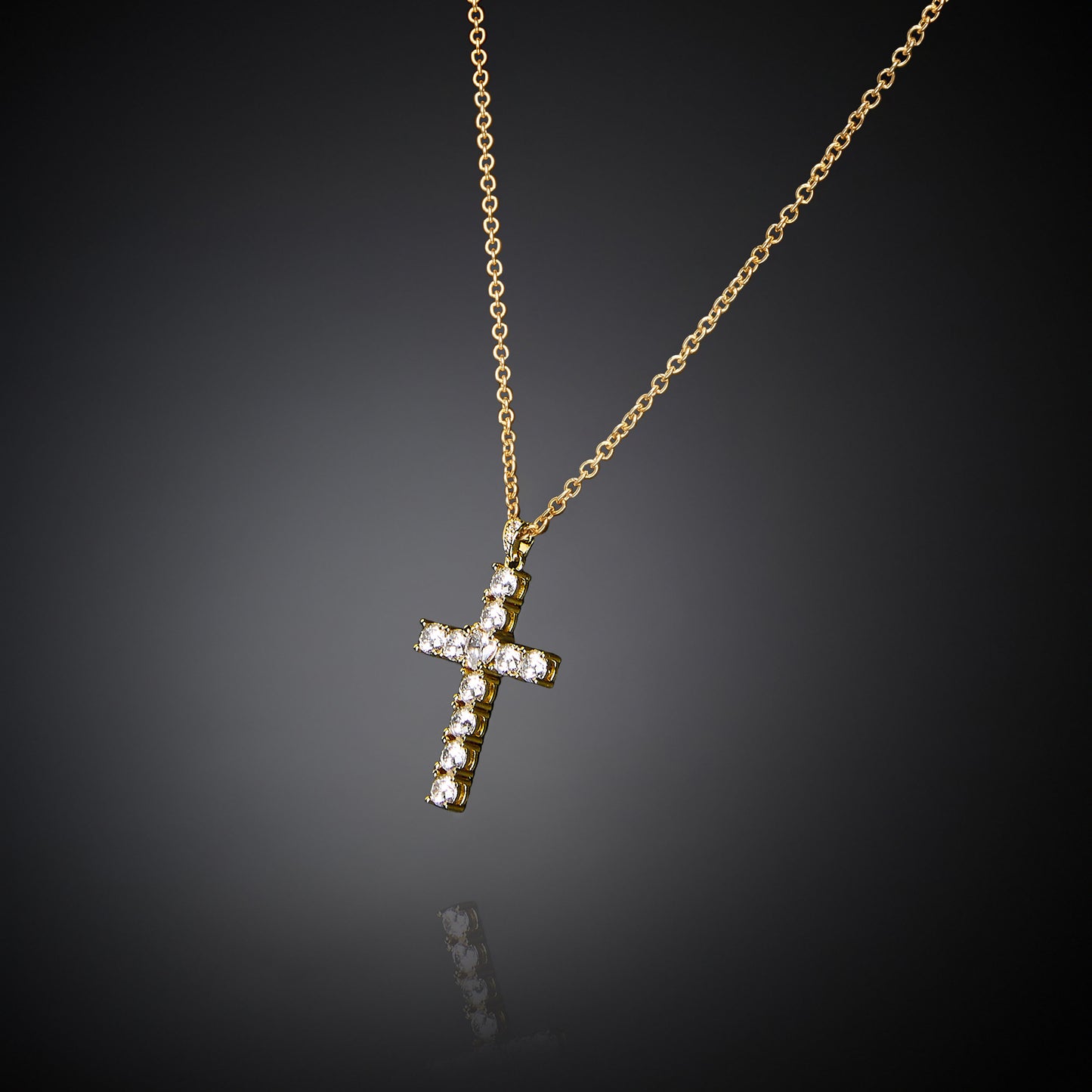 Chiara Ferragni Croci White Zirconia Bold Cross Pendant in Gold Necklace