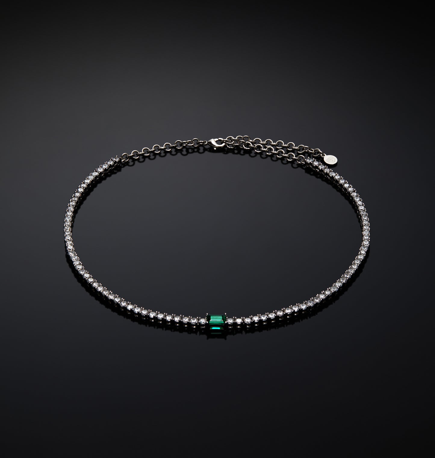 Chiara Ferragni Emerald Silver and Green Zirconia Necklace