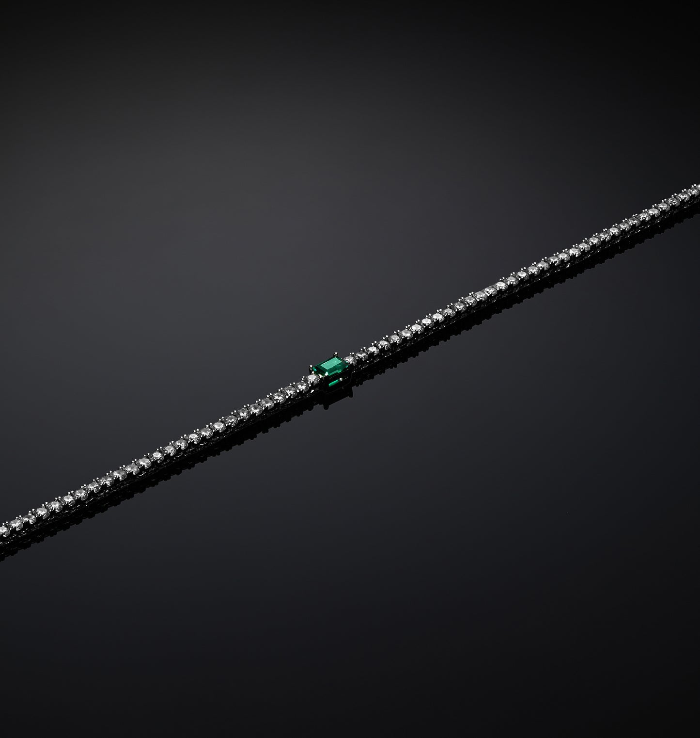 Chiara Ferragni Emerald Silver and Green Zirconia Necklace